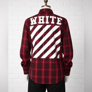 AUTHENTIC! OFF WHITE Plaid Print Long Sleeve “Dress Shirt”